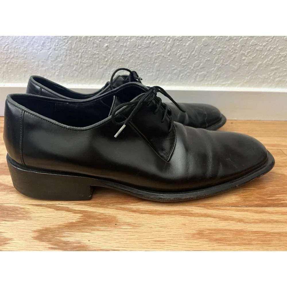 Mens Gucci Italy Black Leather Cap Toe Derby Dress Shoes Oxfords Size 8.5 D